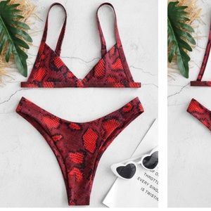 Snakeskin print bikini